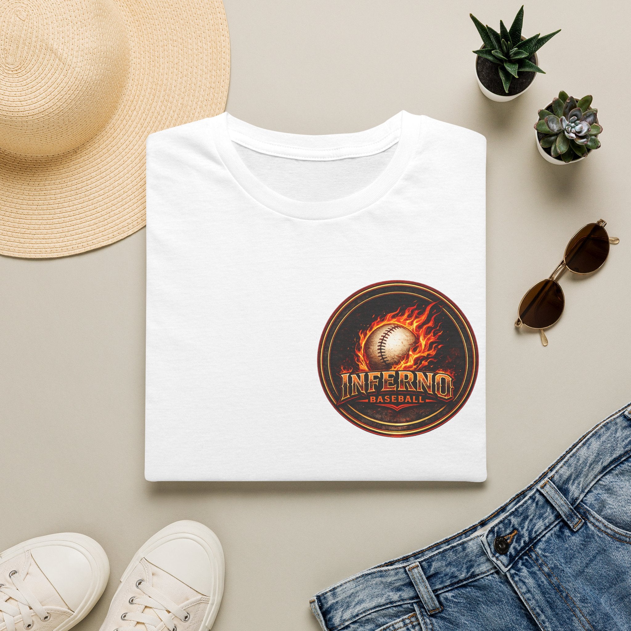 Inferno Baseball T-Shirt — Flaming Ball Team Logo