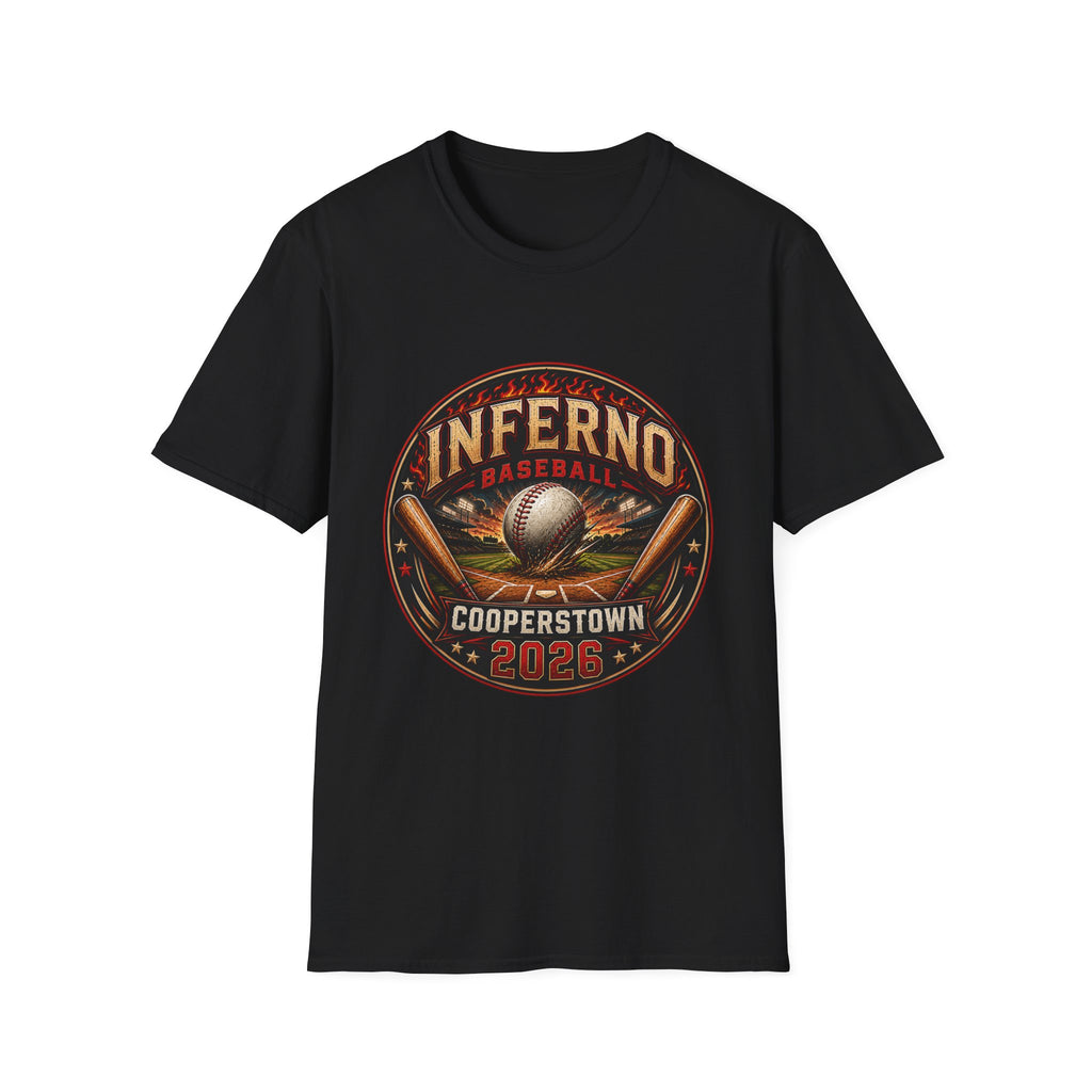 Inferno Baseball T‑Shirt — Cooperstown 2026 Baseball Tee