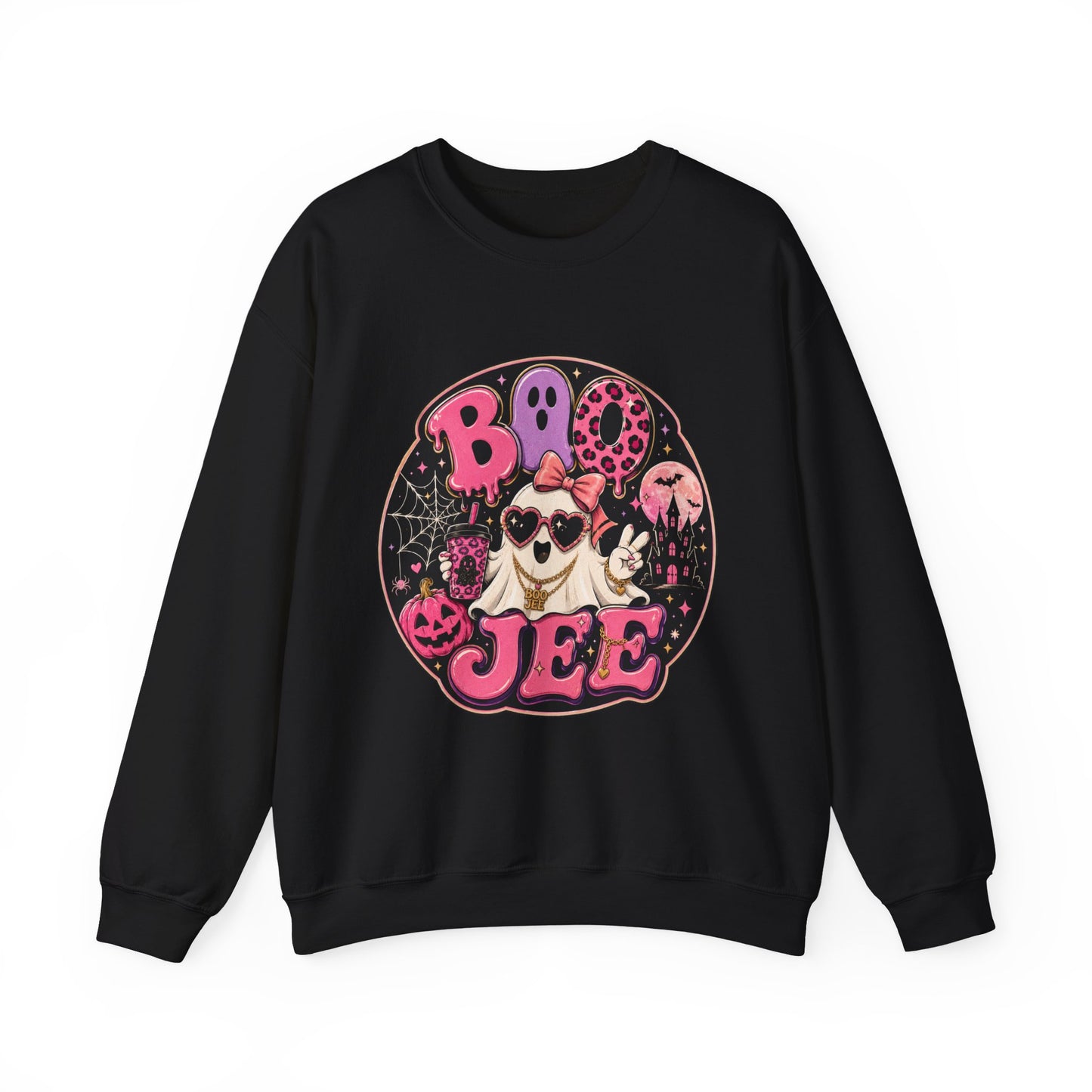 Ghost Vibes Sweatshirt — "Boo Jee" Cute Pink Ghost Halloween Crewneck
