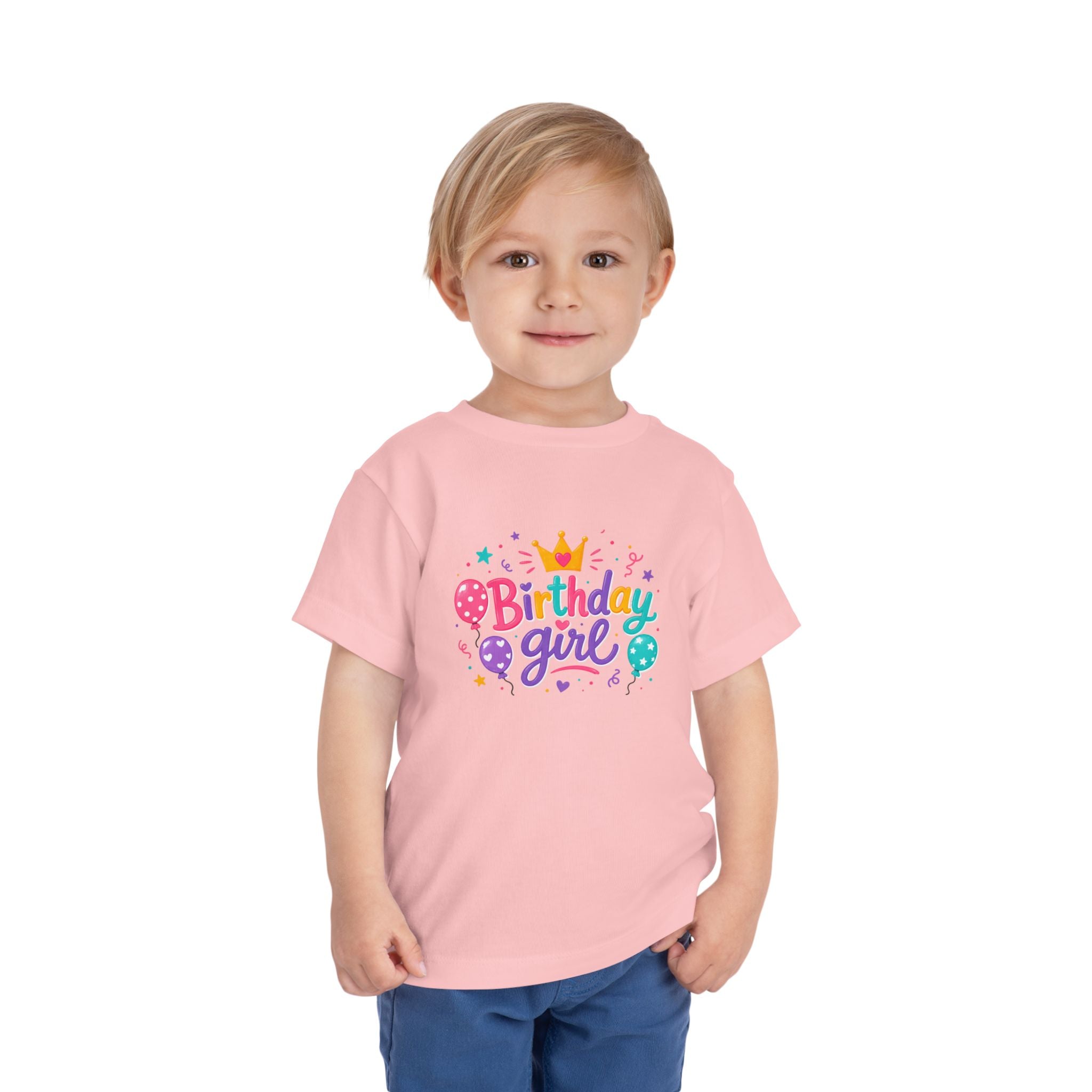 Toddler Tee — "Birthday Girl" Front & "I'm the Life of the Party" Back | Cute Colorful Birthday Shirt for Girls