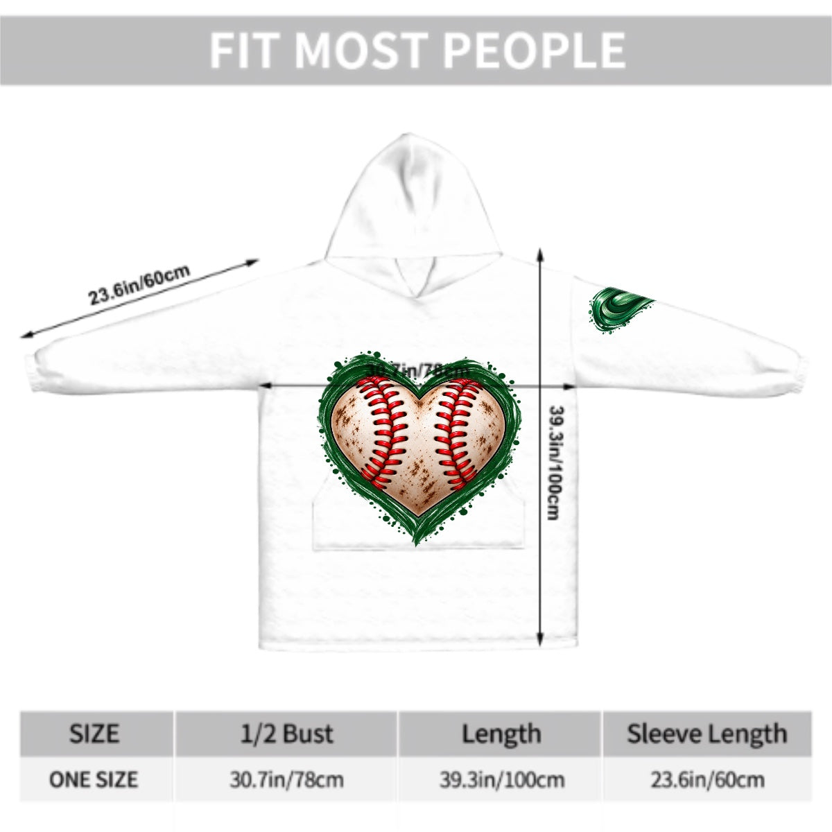 ADULT BLANKET HOODIE - GREEN