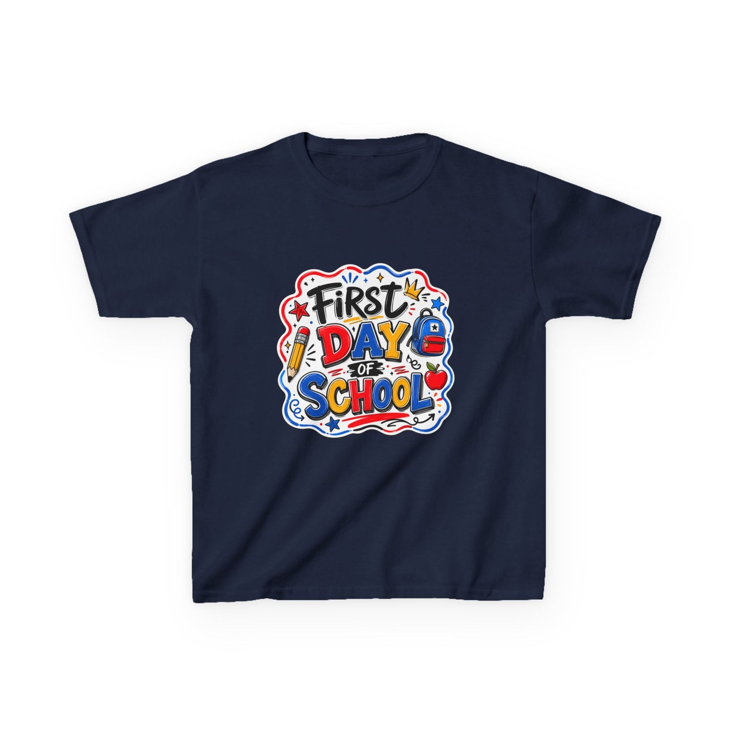 First Day of School Kids T-Shirt — Colorful Back-to-School Tee