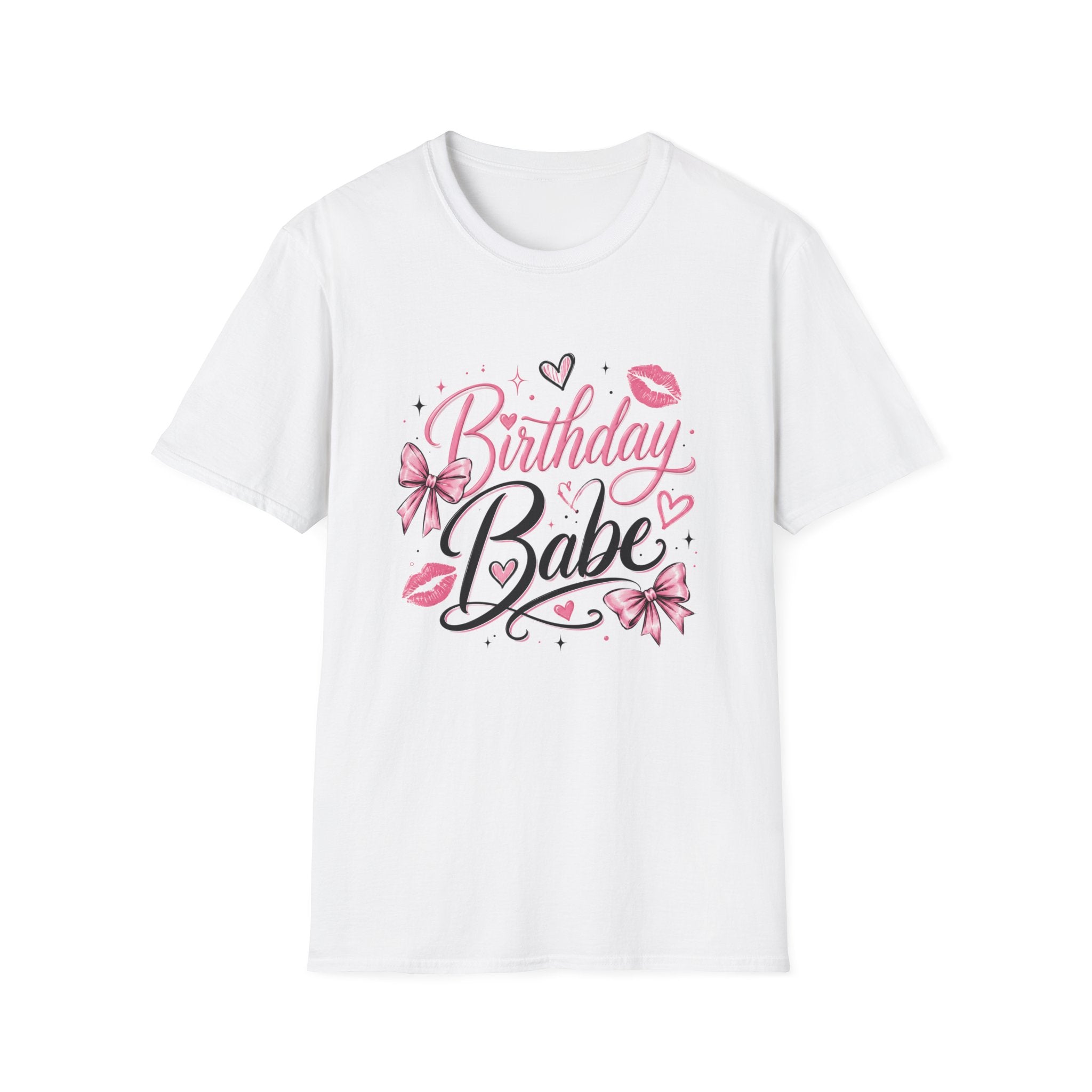 Birthday Babe T-Shirt — Pink Kisses & Bows Party Tee