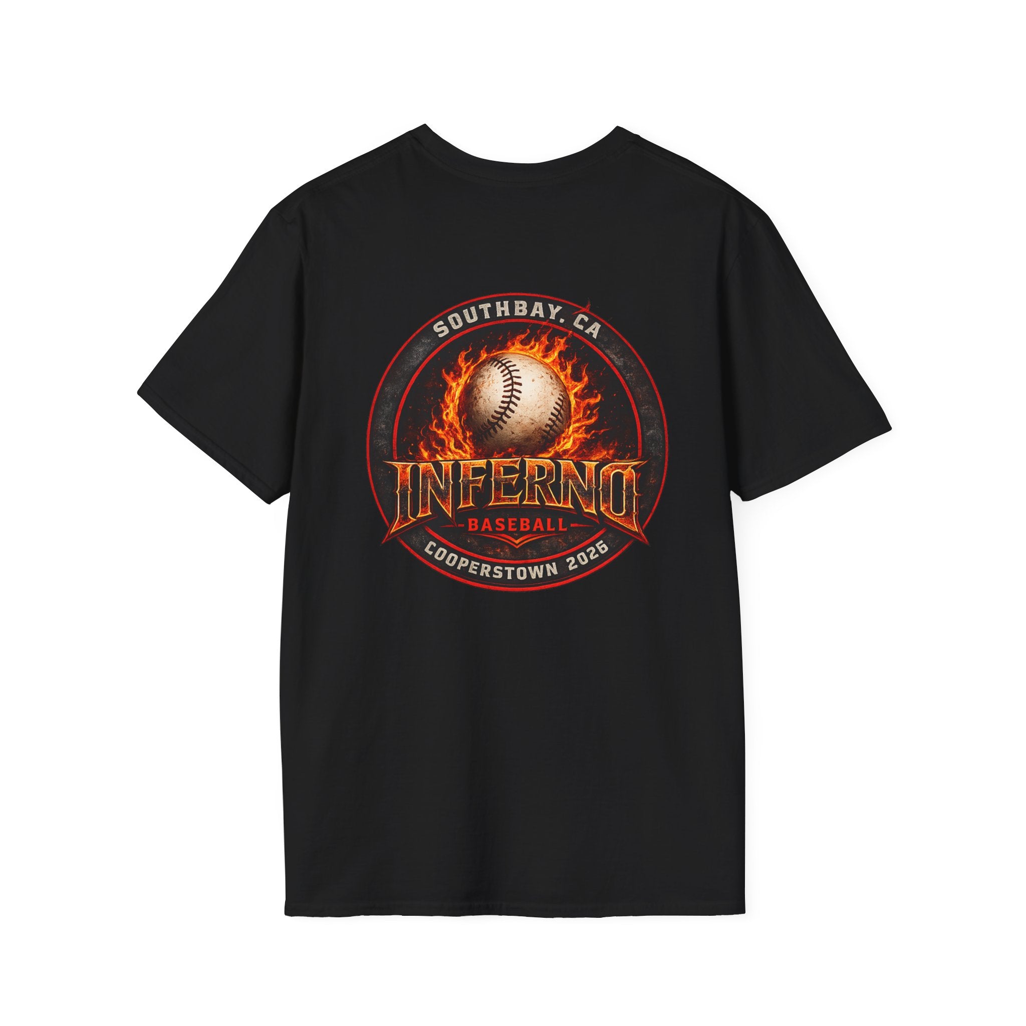 Inferno Baseball T-Shirt — Flaming Ball Team Logo
