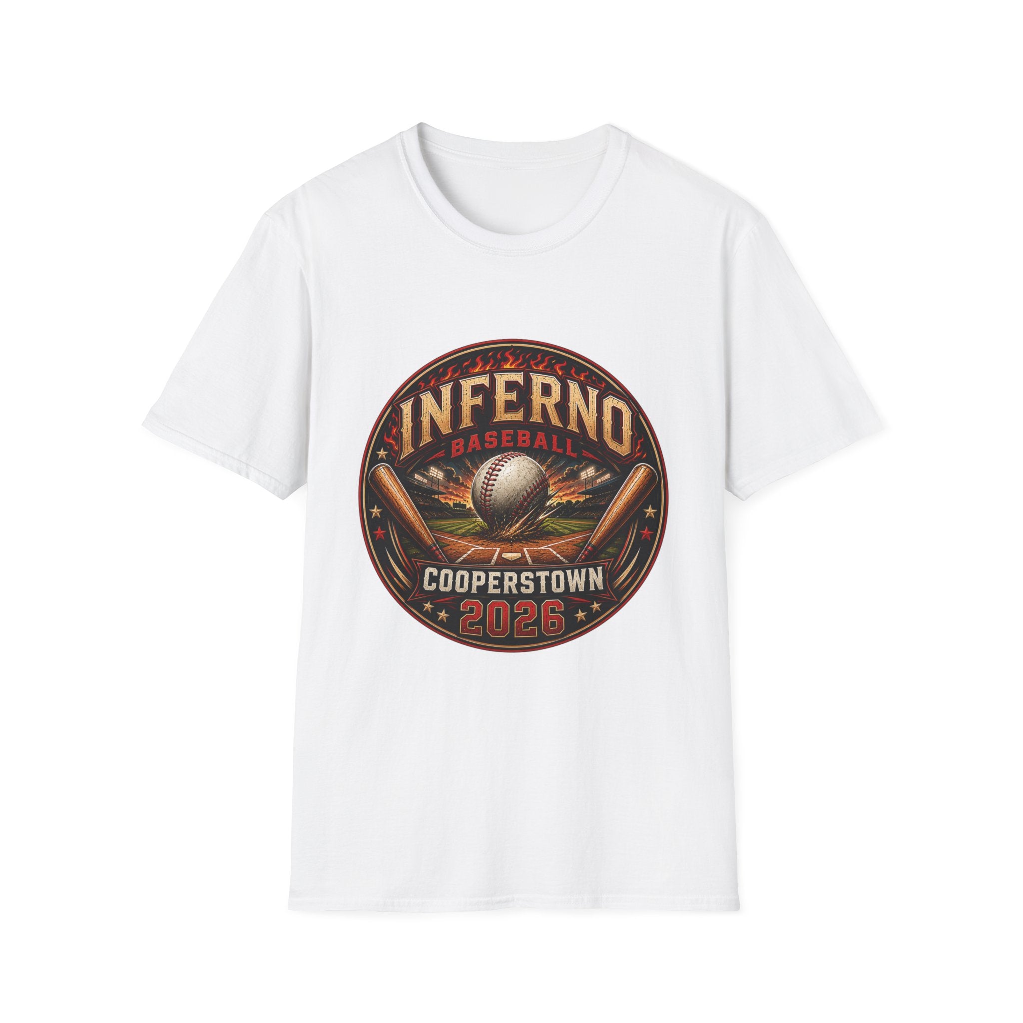 Inferno Baseball T‑Shirt — Cooperstown 2026 Baseball Tee