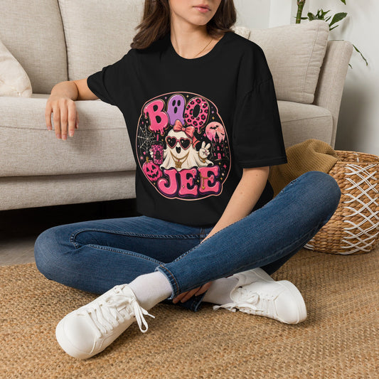 Boo Jee T‑Shirt — Pink Gothic Halloween Graphic Tee