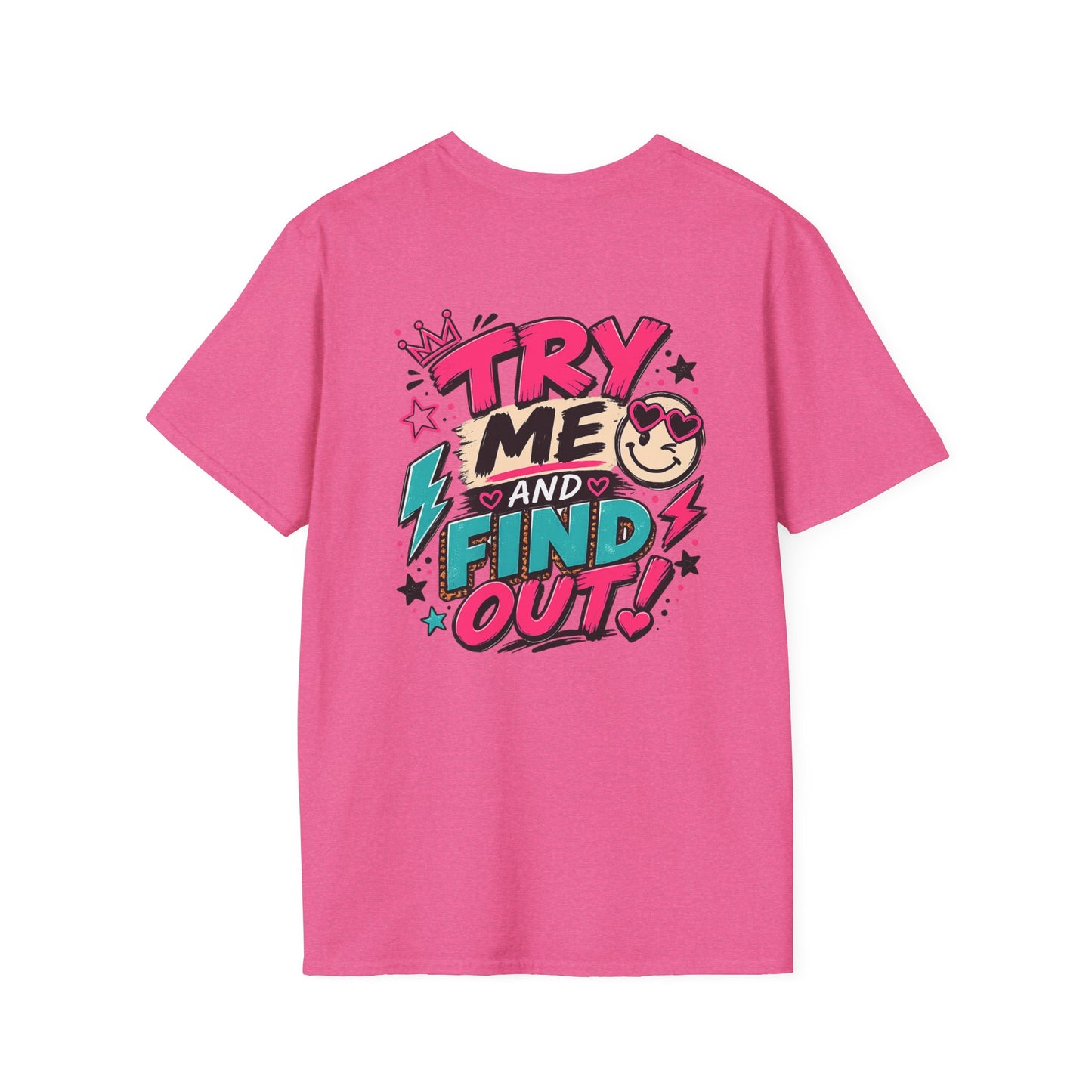 Smiley Queen T‑Shirt — Cute Crowned Emoji with Heart Sunglasses