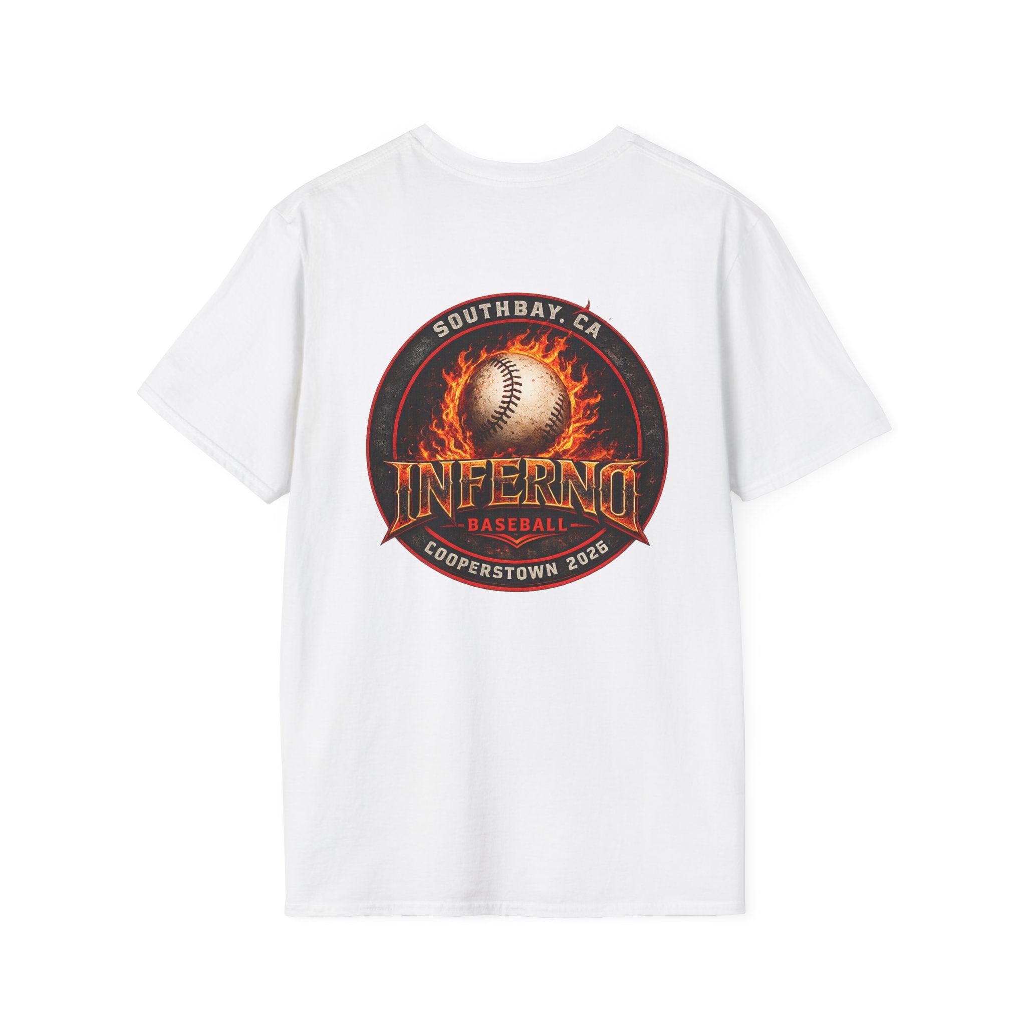 Inferno Baseball T-Shirt — Flaming Ball Team Logo