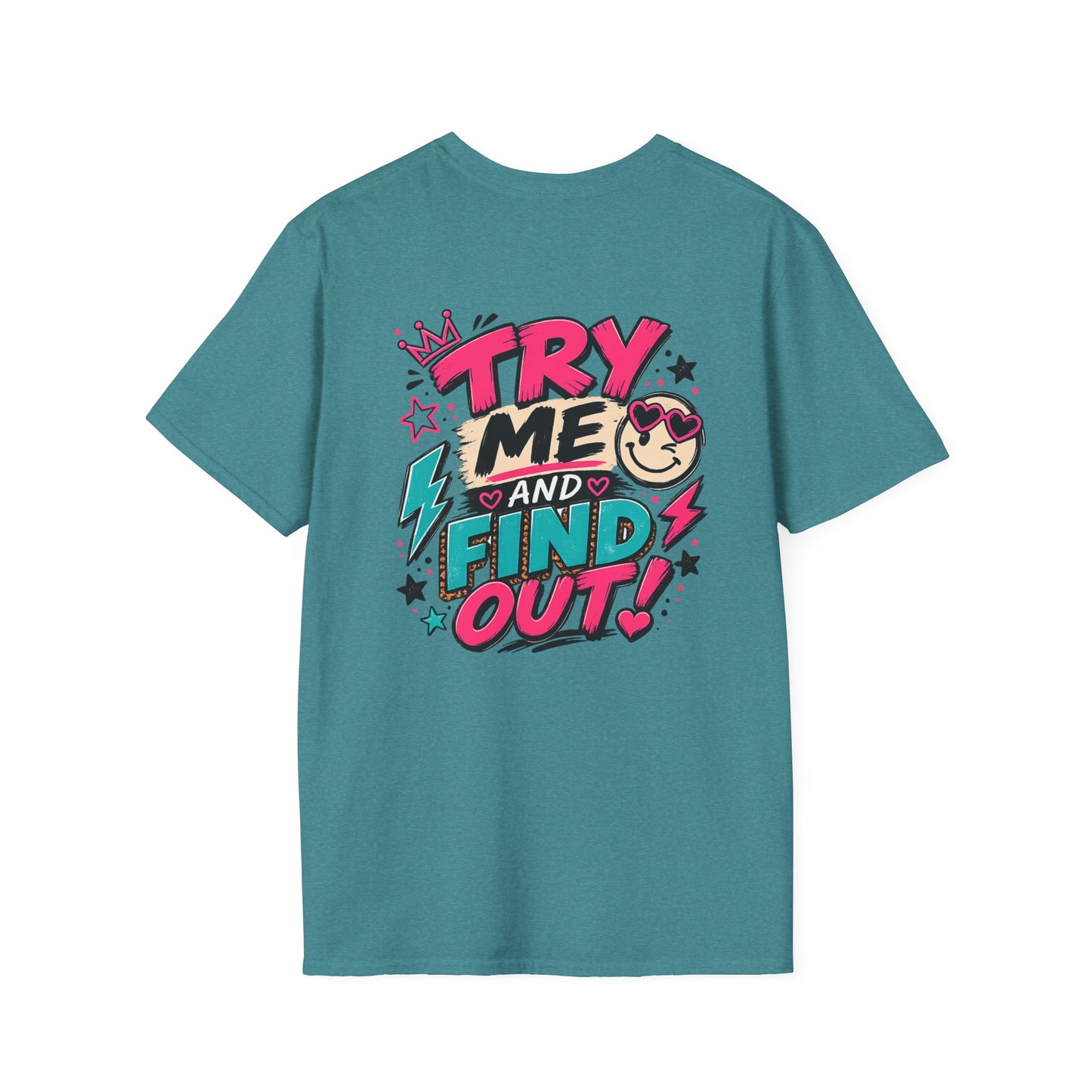 Smiley Queen T‑Shirt — Cute Crowned Emoji with Heart Sunglasses
