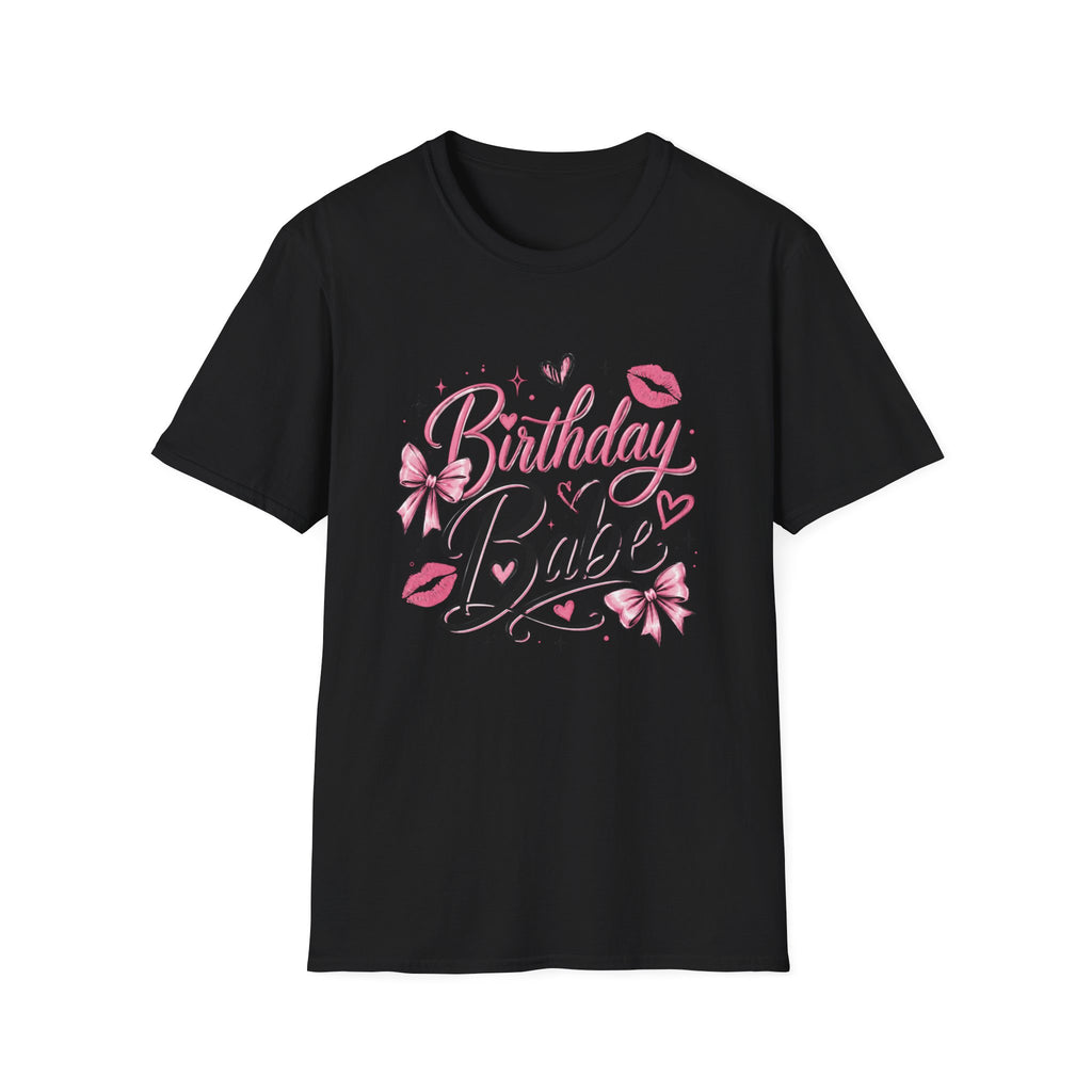 Birthday Babe T-Shirt — Pink Kisses & Bows Party Tee
