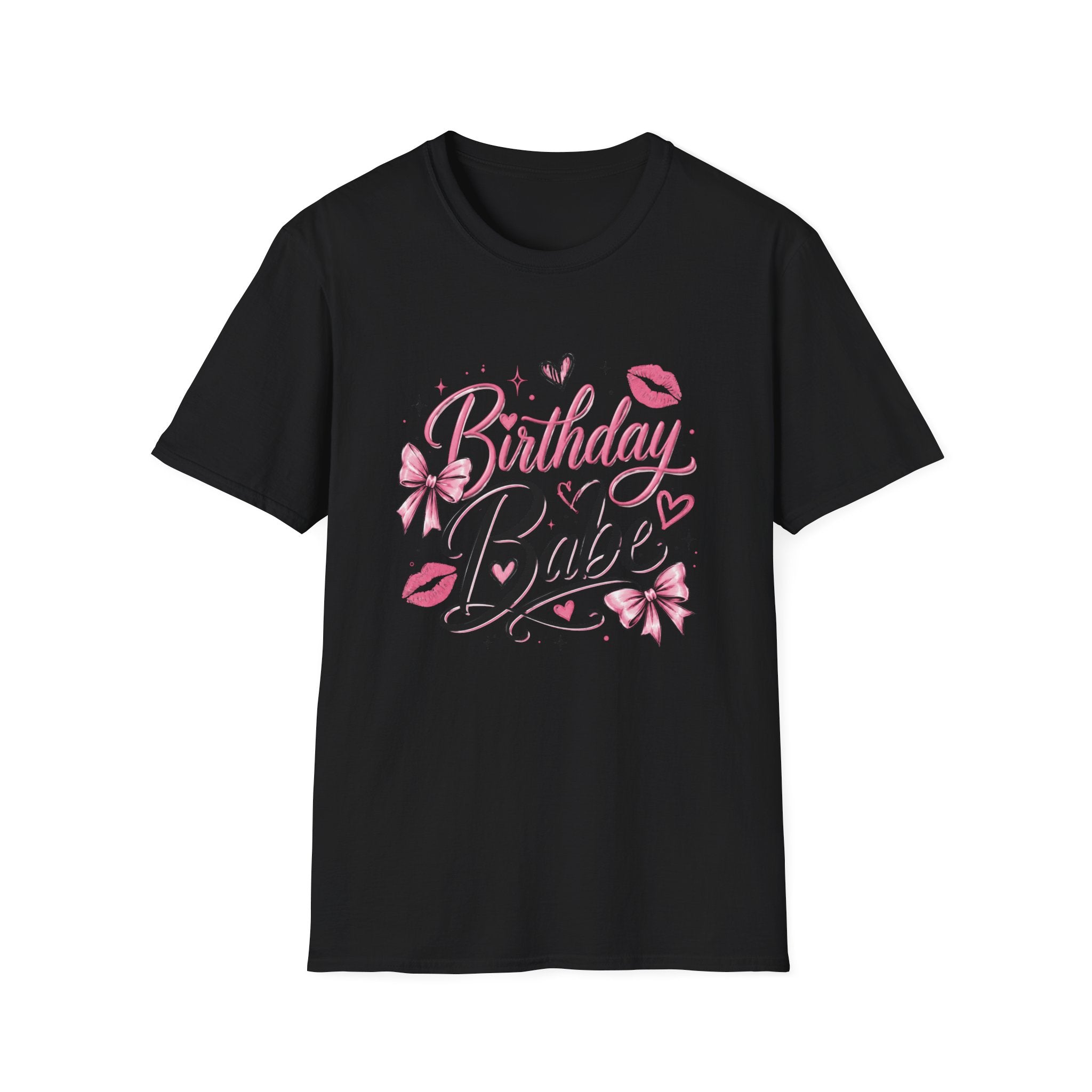 Birthday Babe T-Shirt — Pink Kisses & Bows Party Tee