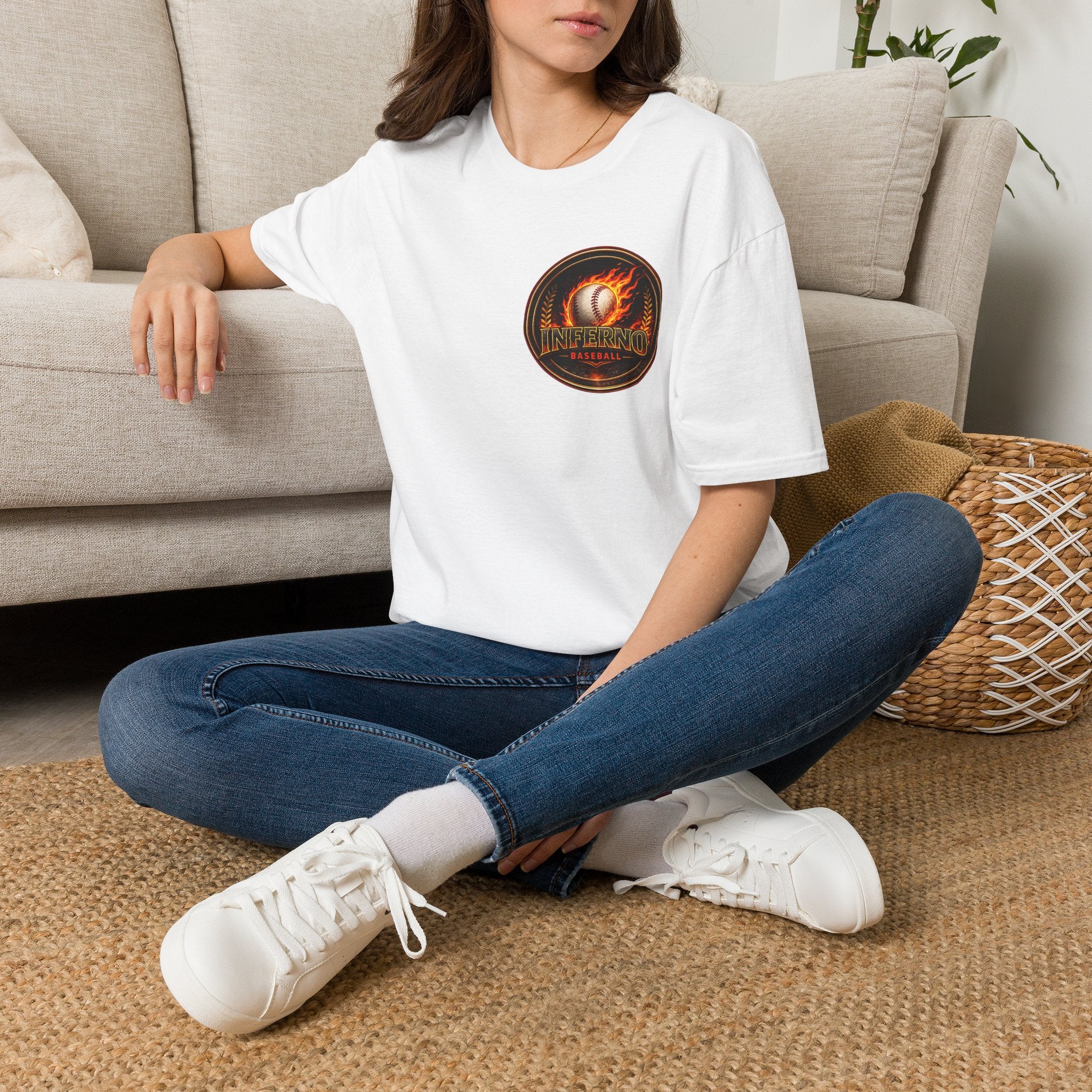 Inferno Baseball T-Shirt — Flaming Ball Team Tee
