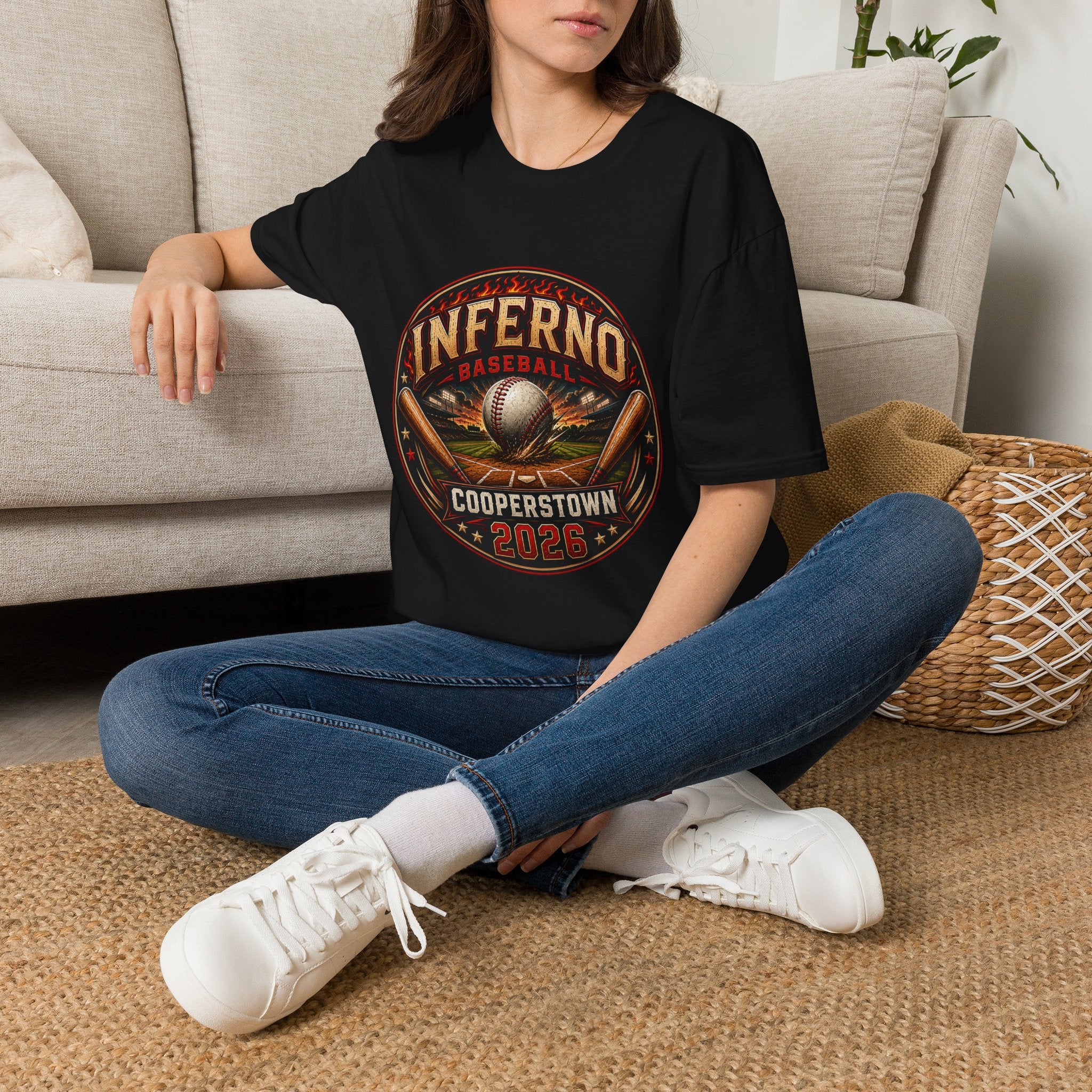 Inferno Baseball T‑Shirt — Cooperstown 2026 Baseball Tee