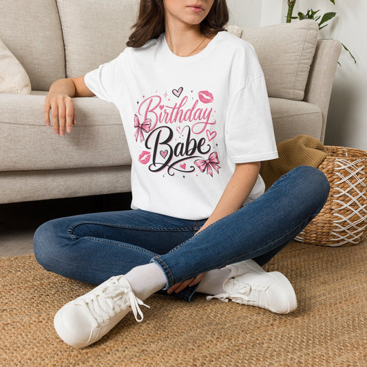 Birthday Babe T-Shirt — Pink Kisses & Bows Party Tee
