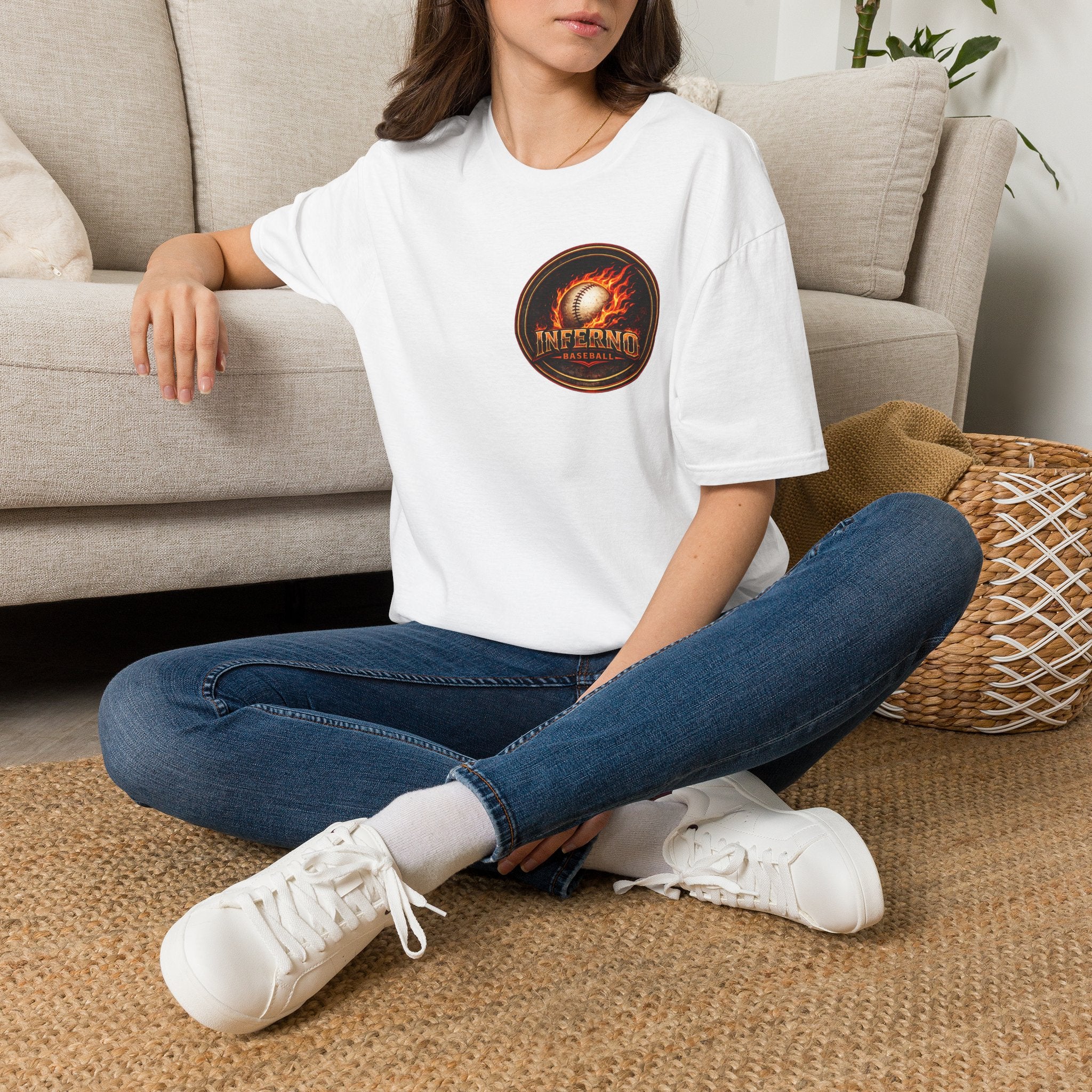 Inferno Baseball T-Shirt — Flaming Ball Team Logo