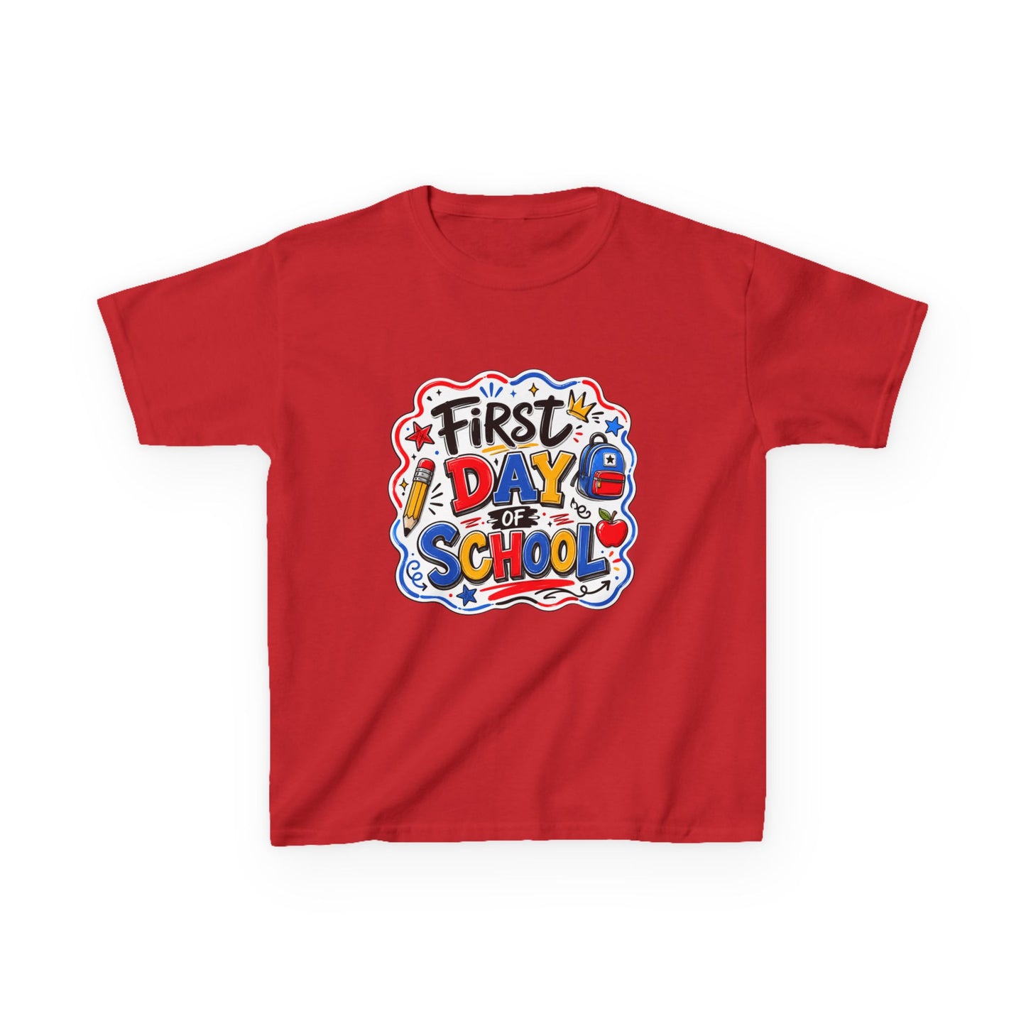 First Day of School Kids T-Shirt — Colorful Back-to-School Tee