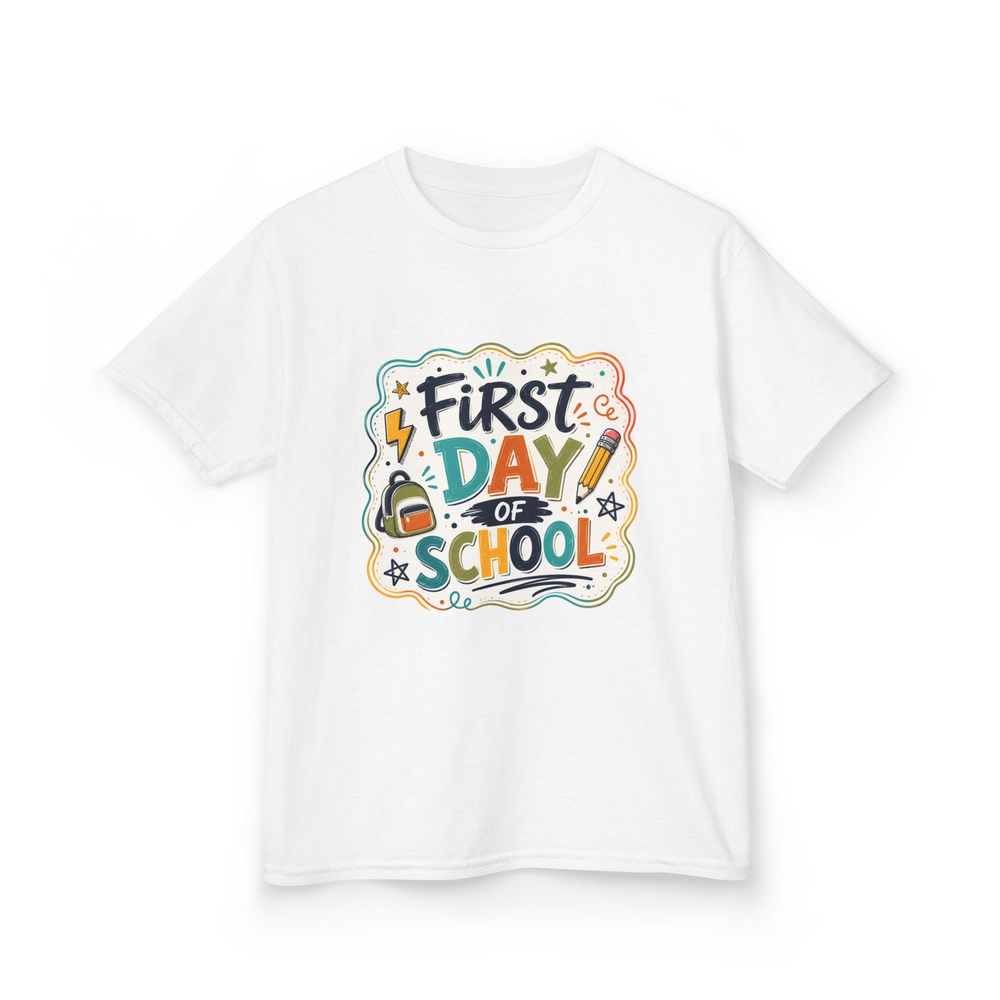 First Day of School Kids Tee — Colorful Back-to-School Shirt