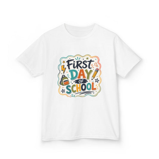First Day of School Kids Tee — Colorful Back-to-School Shirt