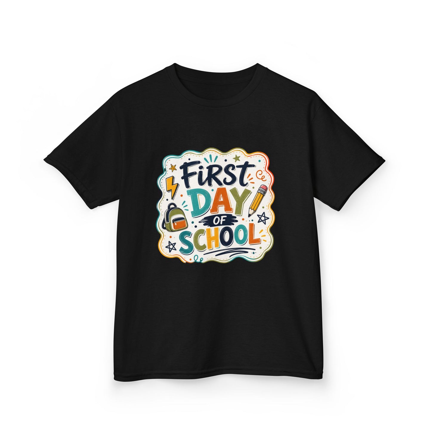 First Day of School Kids Tee — Colorful Back-to-School Shirt