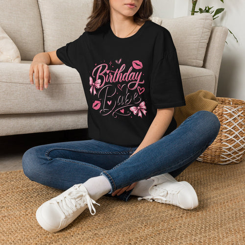 Birthday Babe T-Shirt — Pink Kisses & Bows Party Tee